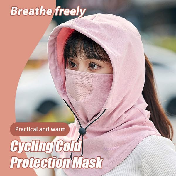 Hooded Face Mask with Neck Warmer for Cycling/Hunting/Skiing, Women Men Cold Weather Full Face Mask Thermal Hood Neck Cover2
