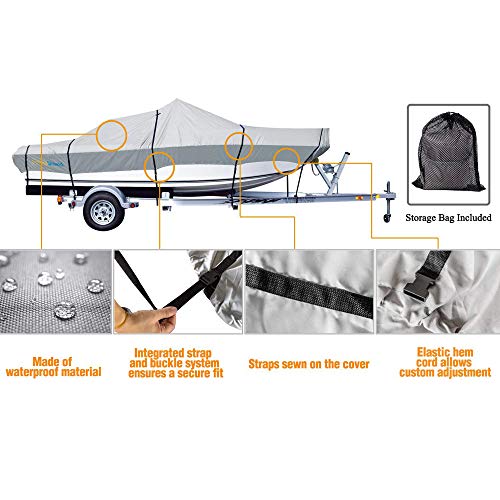image for PrimeShield Boat Cover, Waterproof 600D Oxford Marine Grade Trailerabl