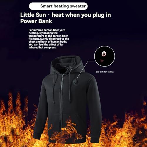 Heated Hoodie for Men Women Plus Size Fashion Lightweight Sweatshirt Unisex Casual Fall Outfits with Battery Included2