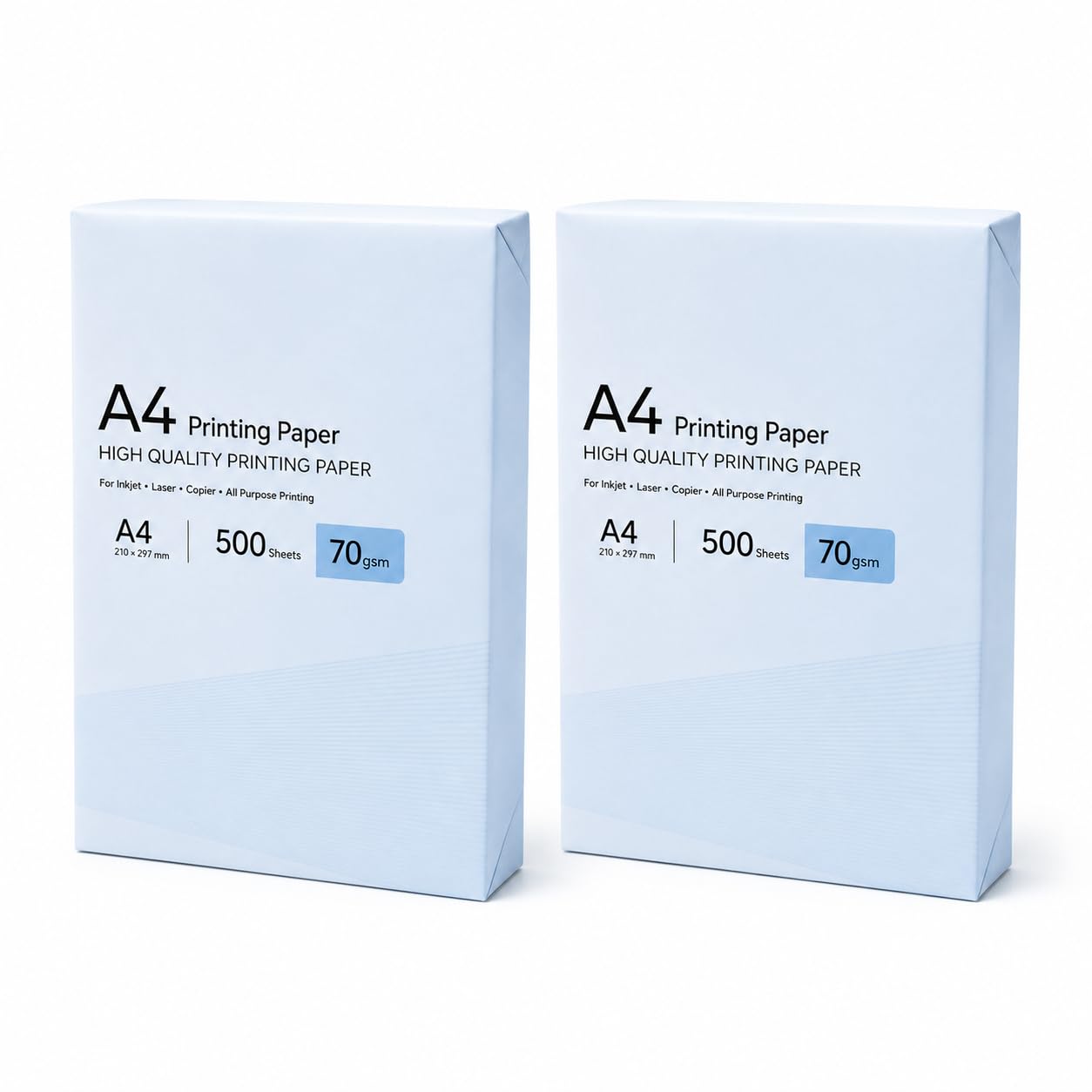 A4 Printer Paper White 70gsm or 80gsm, 500 Sheets per Ream, 210 x 297 mm Multipurpose Copy Paper for Inkjet Laser Printers and Photocopiers, Home Office School