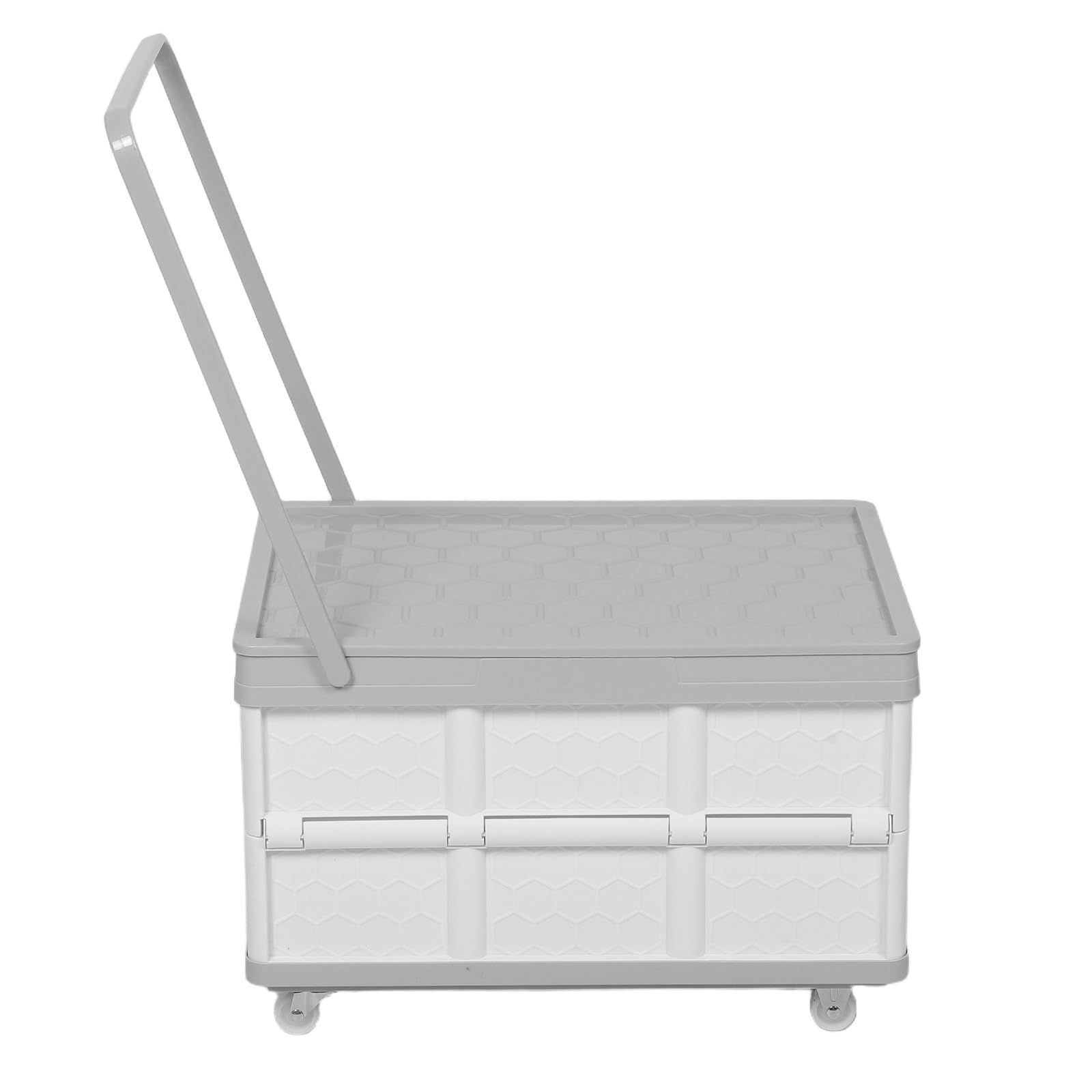 DOITOOL Aufbewahrungsbox aus Kunststoff Klappbar mit Rollen Groß Weiß Tragbar Rollwagen für Zuhause und Wohnräume