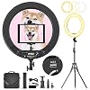 IVISII 18 inch Ring Light with Stand and Phone Holder & Ball Head, 60W Bi-Color 3000-5800K, Professional Ring Light with…