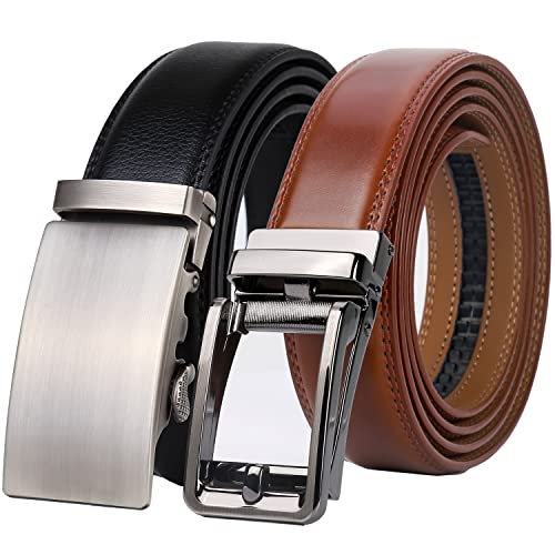 Image of Lavemi Men's Real Leather Ratchet Dress Casual Belt, Cut to Exact Fit,Elegant Gift Box