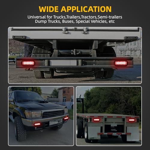Image of 2 Pcs 6.3 Inch Oval LED Trailer Tail Lights 23 LEDs Oval 6 inch