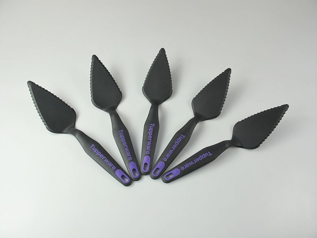 TUPPERWARE Griffbereit Tortenstück (5) schwarz-lila D163 Heber TOP-Tortenheber
