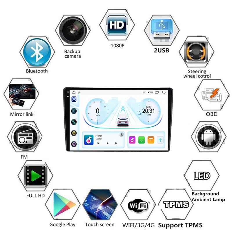 Car Play Radio de 10" para Citroen C5 2013-2016 con Android Auto y Bluetooth 4G 4