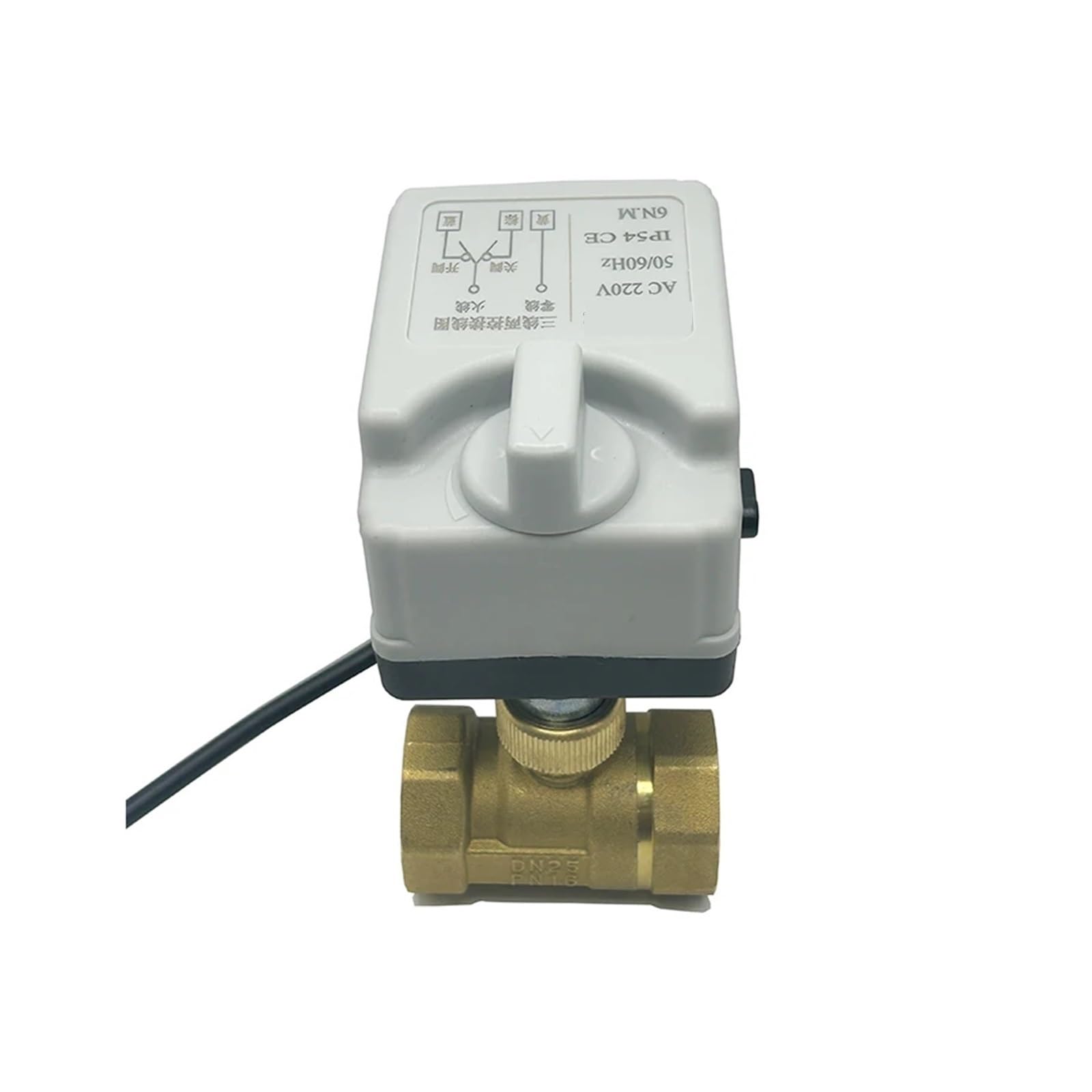 1/2" 3/4" 1" 1-1/4'' 2" 2-drogowy elektryczny zawór kulowy z przełącznikiem ręcznym 220 V 12 V 24 V 3-przewodowe, 2-sterowane mosiężne zawory kulowe z napędem(DN15,220VAC)