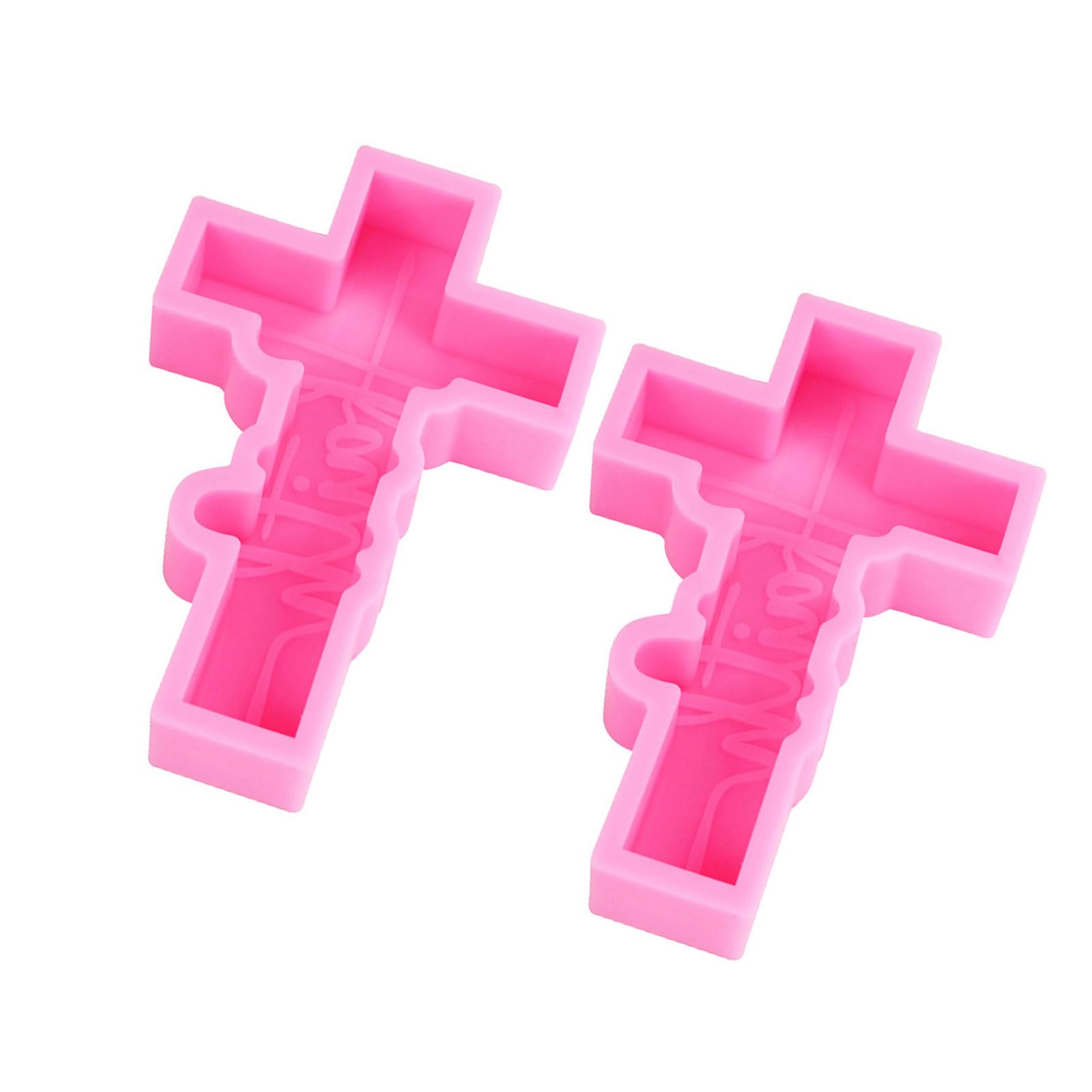 Nucelit Of 2 Embossed Crucifix Silicone Mold for Cake Decorating Religious Chocolate Making Fondant Baking Supplies Food Grade Silicone