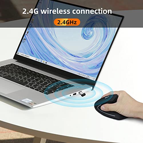 Ratón ergonómico de 2,4 GHz con sensor óptico vertical ideal para largas partidas 2