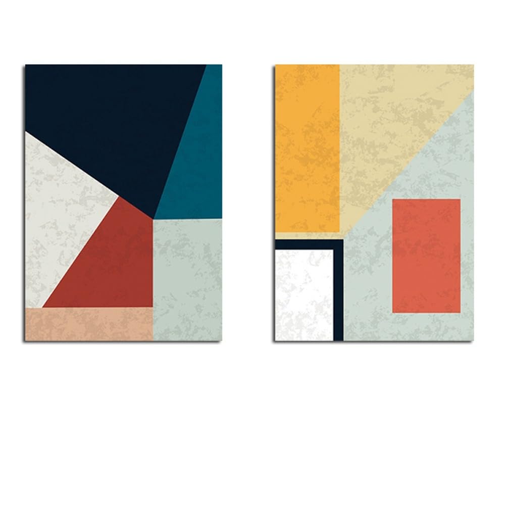 WUHBCZ Art Decor,Modern Poster Abstract Geometric Canvas Painting Wall Art Pictures for Living Room Bedroom Office Gallery Kids Room Decoration-30 * 50cm*2PCS (No Frame)