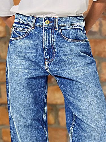 Flamingals Baggy Jeans for Women Mid Rise Straight Leg Stretchy Wash Casual Boyfriend Jeans Trendy4