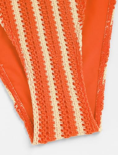 Image of ZAFUL 2 Piece Triangle Bikini for Women Knitted Rope Halter Bikini Sets Sexy Bathing Suit Side Tie Swimsuits Beachwear