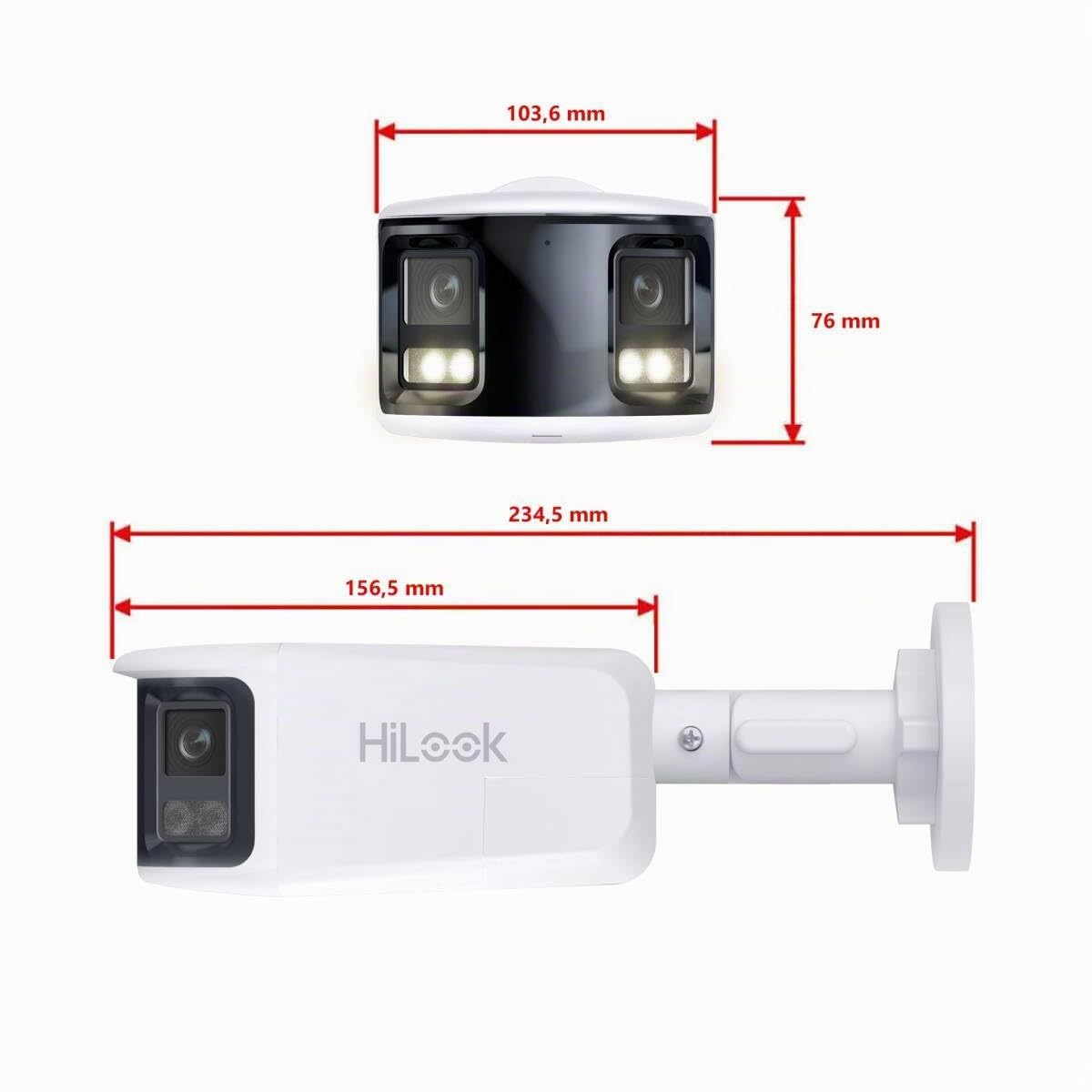 HiLook PoE Überwachungskamera aussen 4K 8MP 180 Grad ohne WLAN Nachtsicht