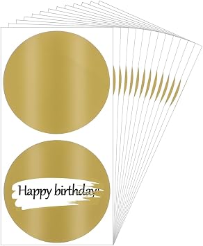 Yesallwas 26 Pieces Scratch Off Stickers, 2 Inch Round Circle Scratch Off Labels, Self Adhesive Scratch Off Cards for Lottery Tickets DIY, Raffle Card Creating-Gold