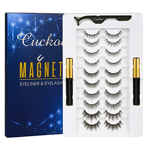 Magnetic Eyelashes and Eyeliner Kit, Magnetic Eyeliner for Magnetic Lashes Set, With Reusable False Lashes [10 Pairs]
