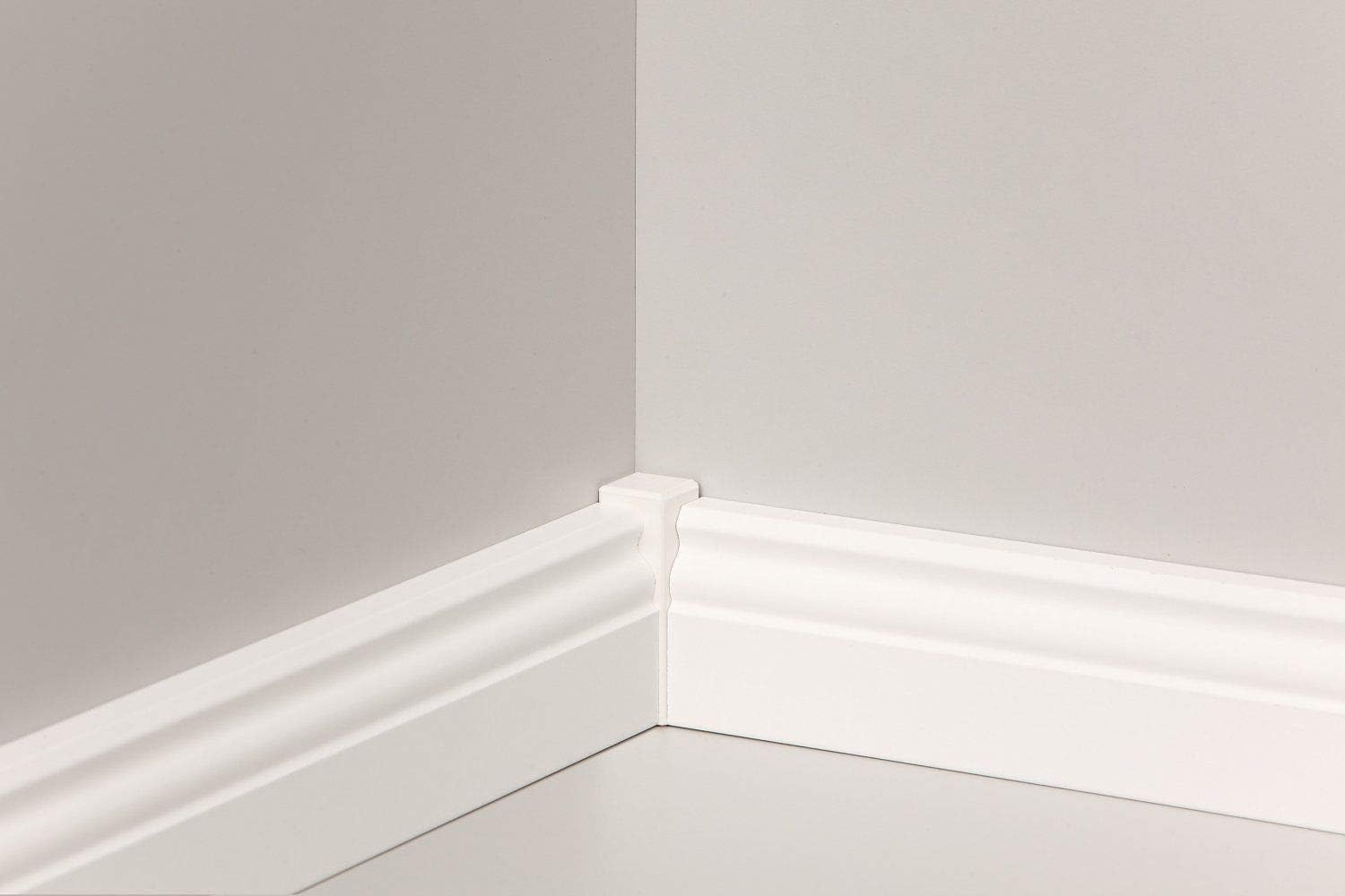 KGM Listwa Przypodłogowa Berliner Profil Altberliński – Listwa Berliner – Biała Folia MDF Listwa Podłogowa – Wymiary: 2400 x 19 x 60 mm – 10 Sztuk