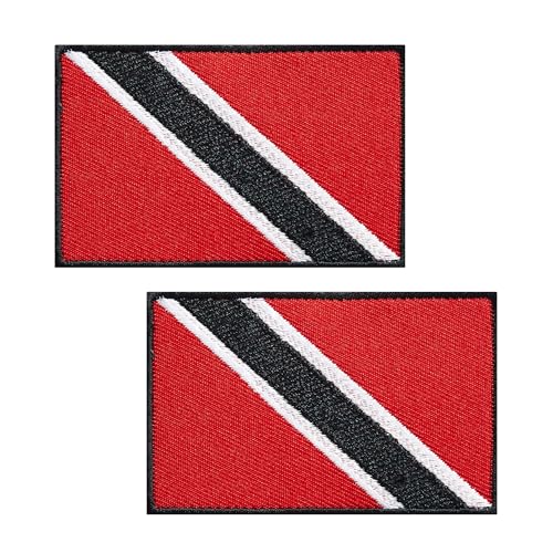JBSJBS Aufnäher mit Trinidada- & Tobago-Flagge, bestickt, Trinidad- & Tobago-Flaggen, Militär, taktischer Aufnäher, Team-Logo-Dekorationen (2 Stück)