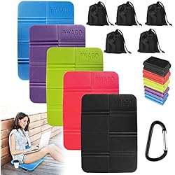 Esterilla Espuma Camping WZYTEU 5 Pcs Esterilla Plegable, Almohadilla Taurina XPE Impermeable Plegable para Parque, Picnic, Acampa, Interiores y al Aire Libre con 5 Bolsos de Almacenamiento y 1 Mosquetón