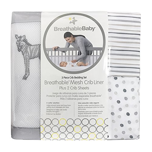 Image of BreathableBaby 3pc Classic Crib Bedding Set - Watercolor Safari