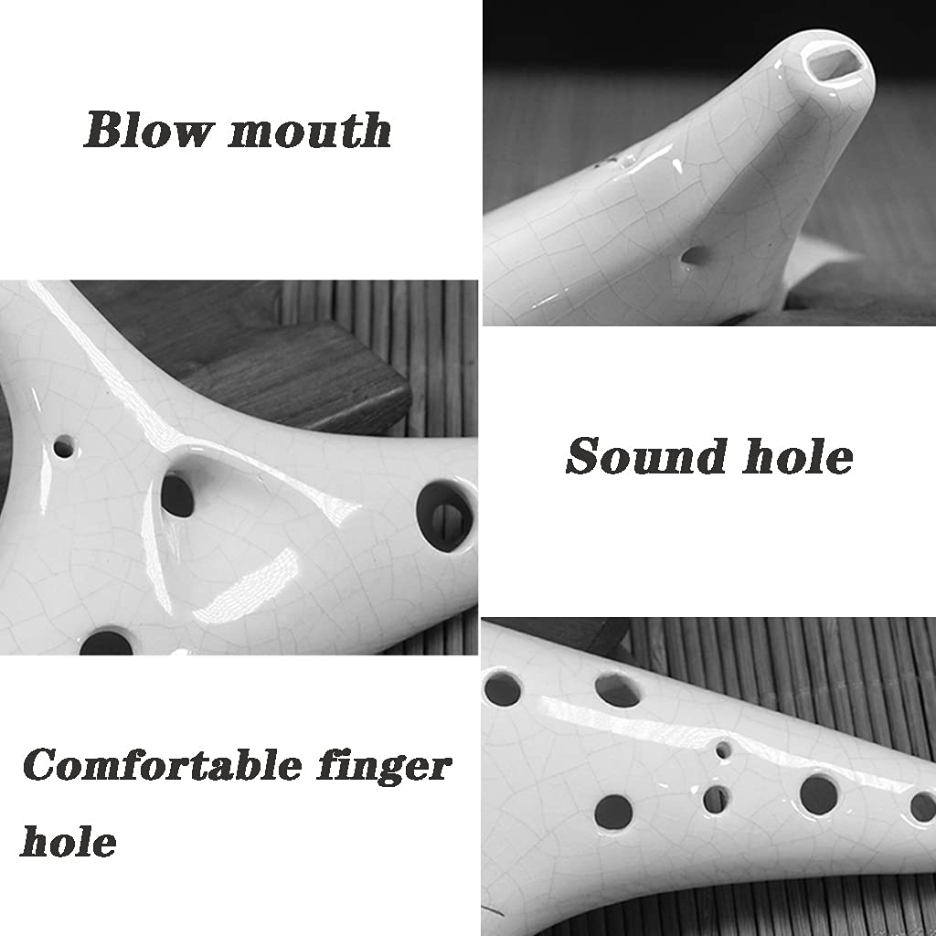 Ocarina Soprano G (SG) de 12 Agujeros Toca profesionalmente Instrumentos de Viento, Creative Crack Submarine Ocarina, cordón + Bolsa de Almacenamiento