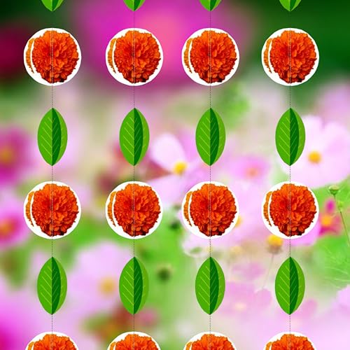 TOYXE Diwali Decoration Flower Leaves Paper Frills 3D Set of 4 Pi...