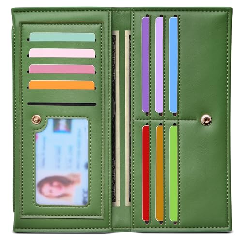 Image of Tipmile Slim Wallet for Women, RFID Blocking Credit Card Holder | Thin Compact Bifold Wallet with Zipper, Ladies Gift