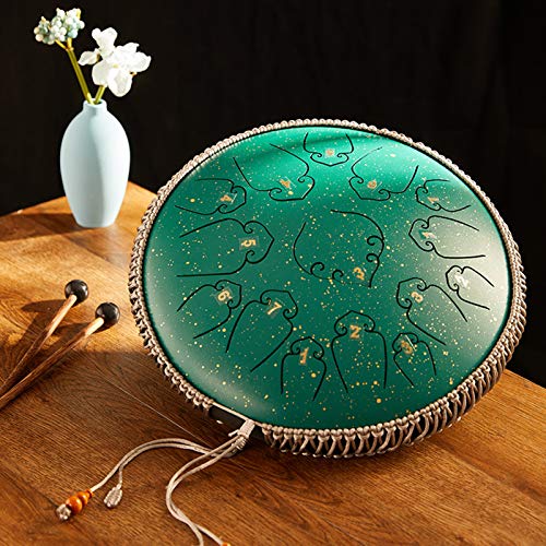 Steel Tongue Drum de 14 pulgadas, 15 notas azul miniatura 3