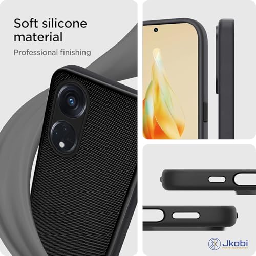 Image of Jkobi Back Cover Case for Oppo Reno 8T 5G (Textured Grip Design | Camera Protetion | Soft Touch and Feel | Slim and Light Weight | Black)