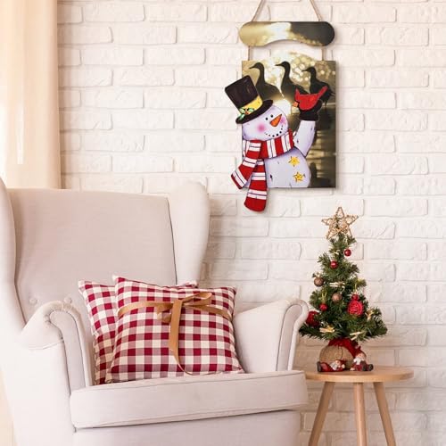 Peinture de Noël bonhomme de neige suspendre pour embellir un mur vide facilement - 6