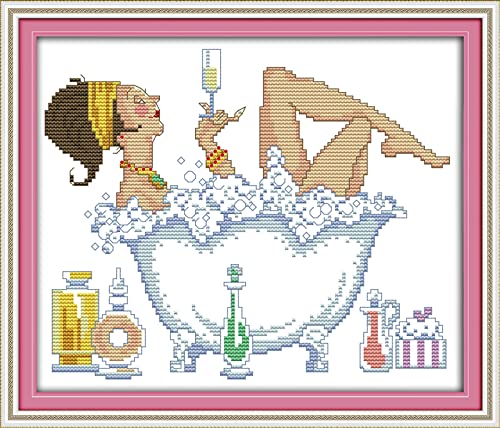 Kit d'art diamant femme buvant peinture 5D pour votre salon cozy