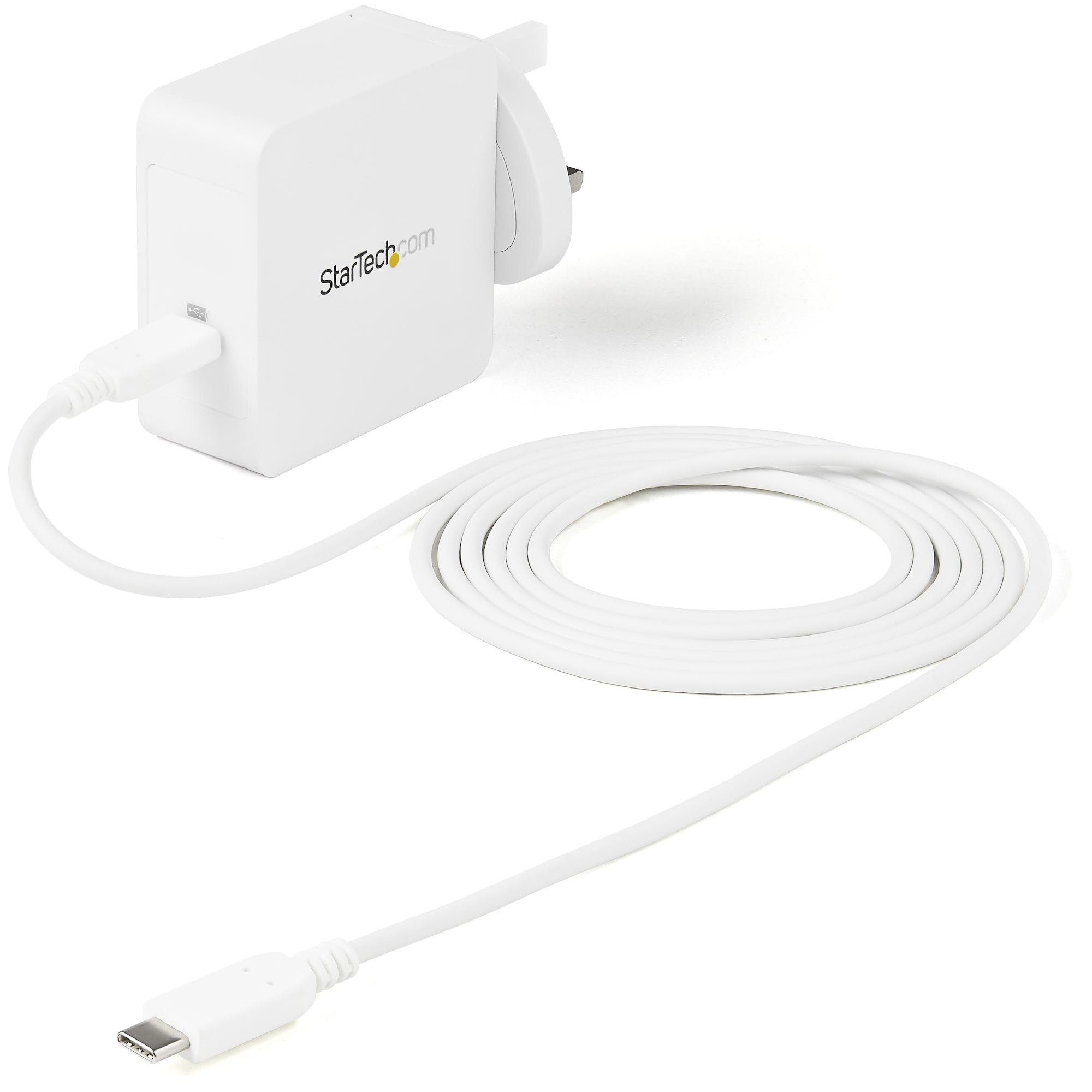 StarTech. com Cargador de pared USB C - Cable PD de 60 W - Cargador rápido USB tipo C portátil - Adaptador universal Dell XPS, Lenovo X1 Carbon, HP Elitebook, MacBook Surface Pro 7 - USB IF/CE