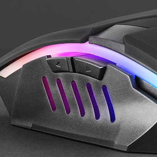 Mars Gaming MM116, Mouse Gaming Ergonomico, Ottico 3200DPI, LED, Ambidestro,Nero