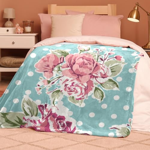 Couverture polaire rose chaude et douce grand format pour lits et divans - 8