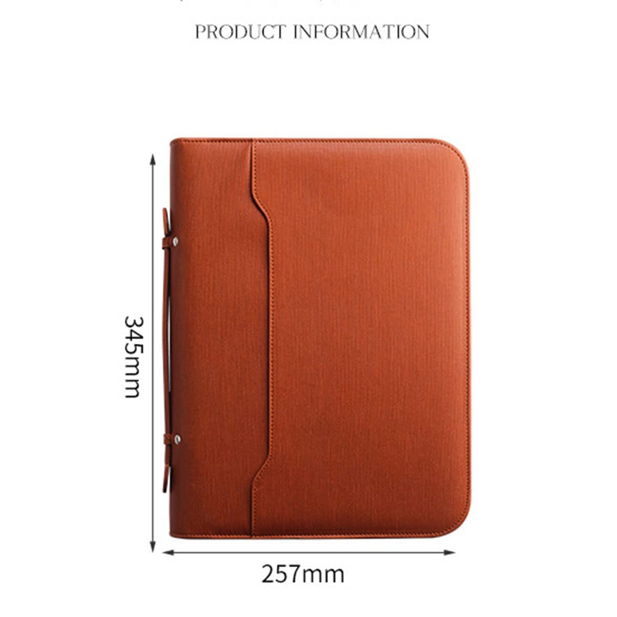 Cartella per Documenti in Pelle A4, Portadocumenti Organizer con cerniera Padfolio con raccoglitore ad anelli rimovibile a 4 anelli e blocco per appunti formato lettera per biglietti di passaporto