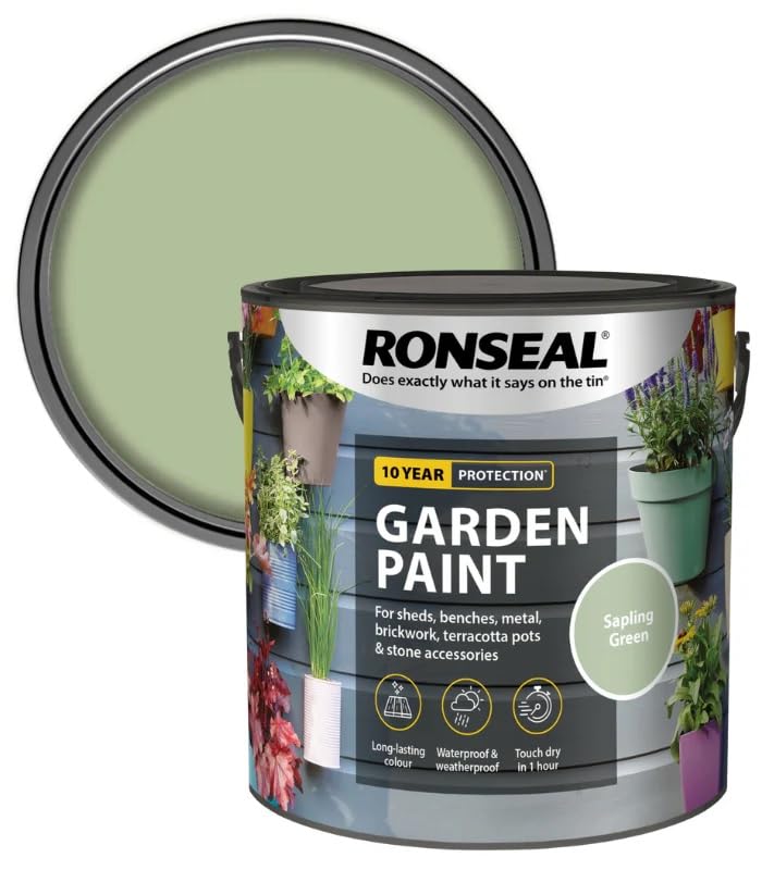 DUAYRA Garden Paint 2.5L | Quick Drying Outdoor Paints | All Purpose Long Lasting | Multicolor Water Based | Water Resistant Weatherproof Matt Finish | For Brickwork, Metal, Wood (Saplin Green)