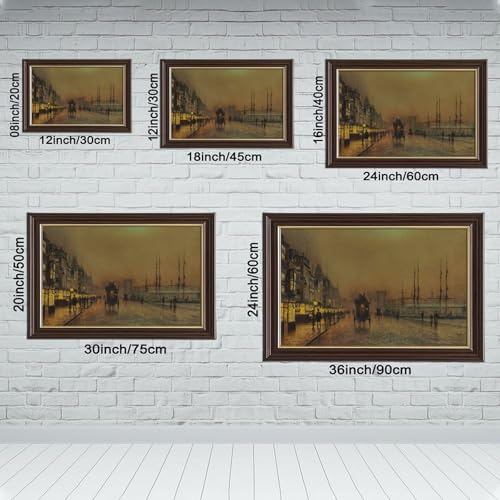 Impression sur toile Glasgow Docks Atkinson Grimshaw cadre 20x30