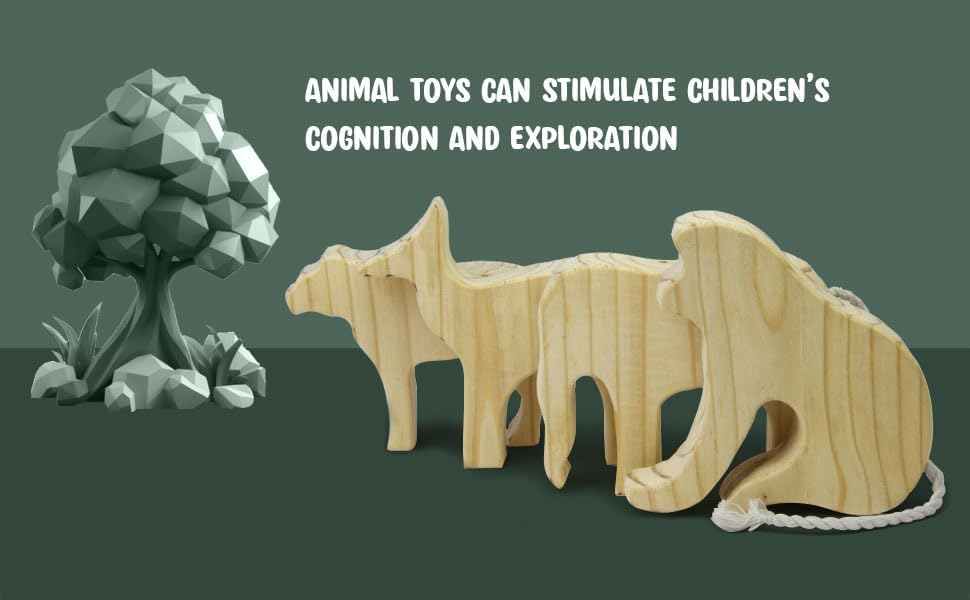 ANAIZA Wooden Animal Toy –Montessori Educational Toy for Toddlers & Kids Natural Animal Figure for Early Learning, Fine Motor Skills & Imaginative Play (Elephant) 2