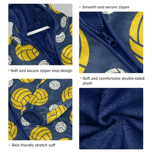 Volleyball Girls Fleece Jacket Girls Fall Jacket Girls Zip Up Hoodie Girls Sherpa Jacket 2-10T3