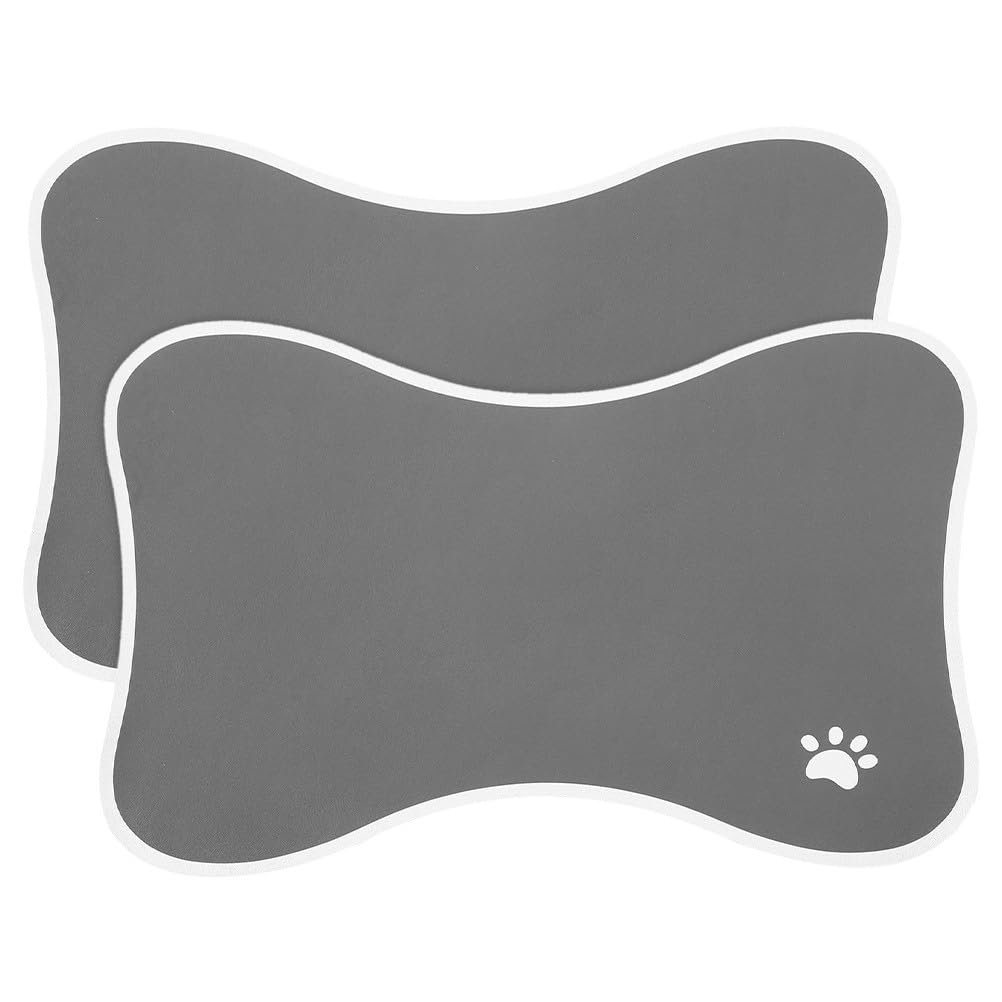 Yardwe 2pièces Tapis Alimentation pour Animaux Tapis Antidérapant pour Gamelle De Chien Ou Chat Os pour Repas Intérieur Et Extérieur