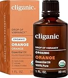 Cliganic Organic Sweet Orange Essential Oil, 1oz - 100% Pure Natural for Aromatherapy Diffuser | Non-GMO Verified (Packaging May Vary)