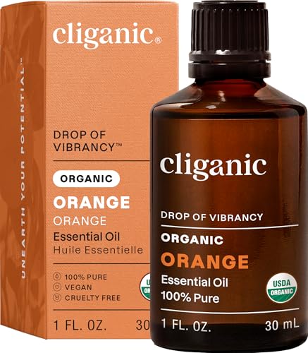 Image of Cliganic Organic Sweet Orange Essential Oil, 1oz - 100% Pure Natural for Aromatherapy Diffuser | Non-GMO Verified (Packaging May Vary)