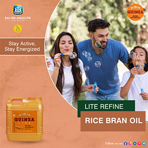 Image of Guinea Lite Refined Rice Bran Oil -15L Jar | Heart-Healthy Edible Oil | Pure & Light | Rich in Oryzanol & Antioxidants | Ideal for Cooking, Frying & Sauteing