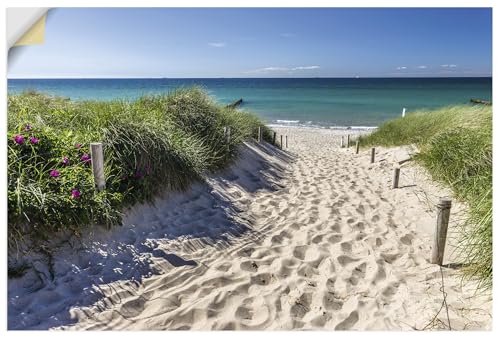 ARTland Wanddeko Wandtattoo selbstklebende Vinylfolie 60x40 cm Landschaftsbilder Ostsee Strand Küste Dünen Gräser Meer U2IX