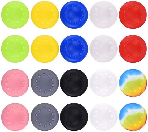 20 Pieces Silicone Thumb Grips Thumb Stick Cover Replacement Parts Compatible with Xbox One, Xbox 360, PS2, PS3, PS4 Controllers, Multi-color [video game] [video game] [video game]