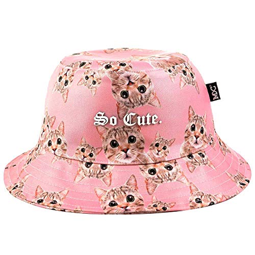 Chapéu Bucket Hat MXC BRASIL Original Gatinho Cat Gato Tamanho:Único;Cor:Rosa
