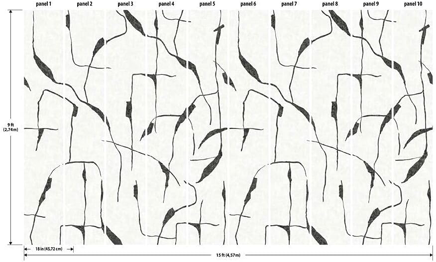 RoomMates RMK12210M Nikki Chu Off White and Charcoal Black Ivory Coast Peel and Stick Wall Mural White/Black