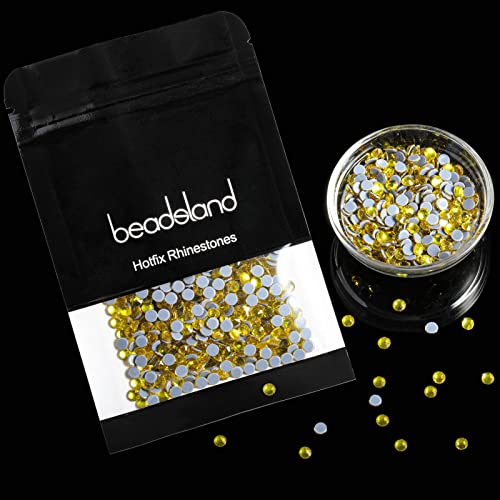 Image of beadsland Crystal Hotfix Rhinestone,Machine Cut Stone 1440pcs /pkg (Lemon Yellow,SS16 /4mm)