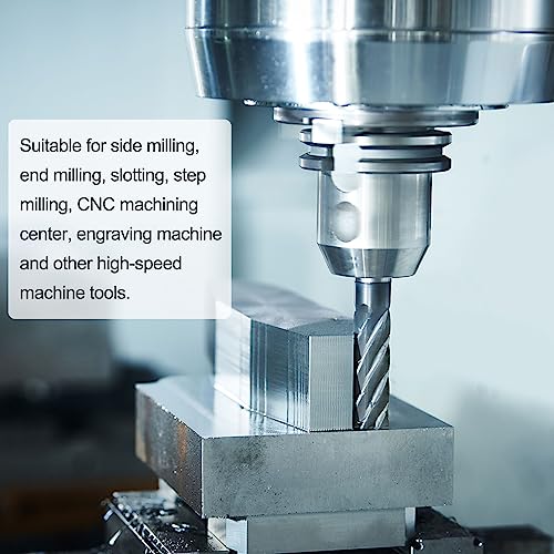Image of HARFINGTON 4pcs Square End Mills 1 /8 inch Cutting Dia HRC 60 4 Flutes AlTiN Coating Tungsten Steel Carbide Mill Bit for Hardened Steels