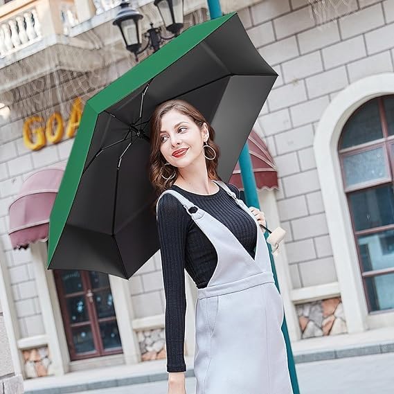 Image of SNKR ESSENTIALS HEMOVIA Mini Umbrella with Case for Men & Women (Manual Open) Compact Travelling Umbrella, Polyester & UV Protection Fabric for Summer Use in Rain & Summer- 6 Frame