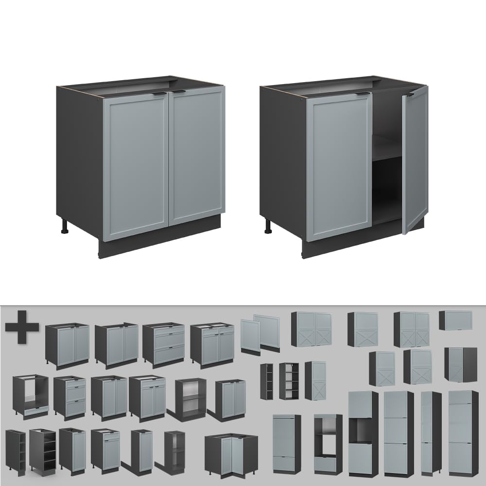 Vicco Mobile lavello cucina Fame-Line, Blu-grigio chiaro, 80 cm